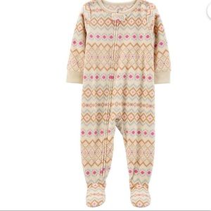 Carter’s Fair Isle Fleece Footie PJs, size 12M